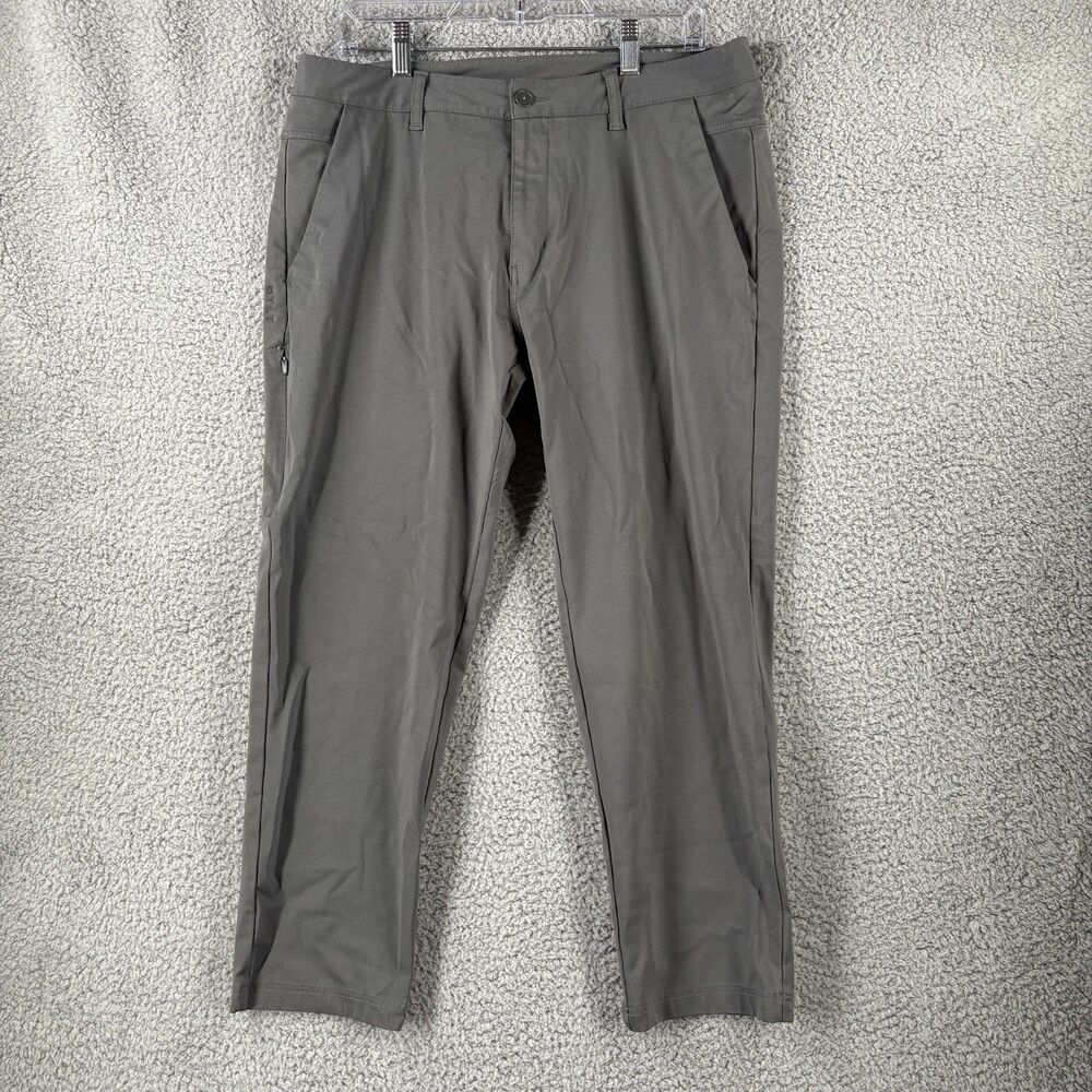 BYLT Premium Basics Everyday Pants 2.0 Mens Slim Fit Gray XL Extra Large 34x26
